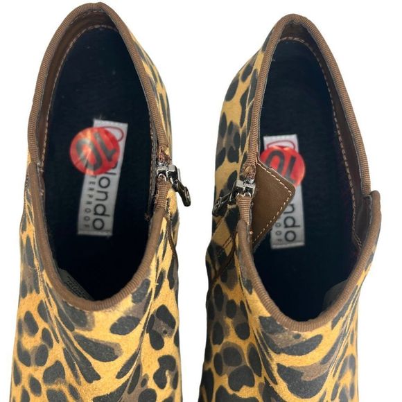 Blondo Villa Waterproof Ankle Bootie Cheetah Animal Print Suede Leather Size 10 - Picture 7 of 10